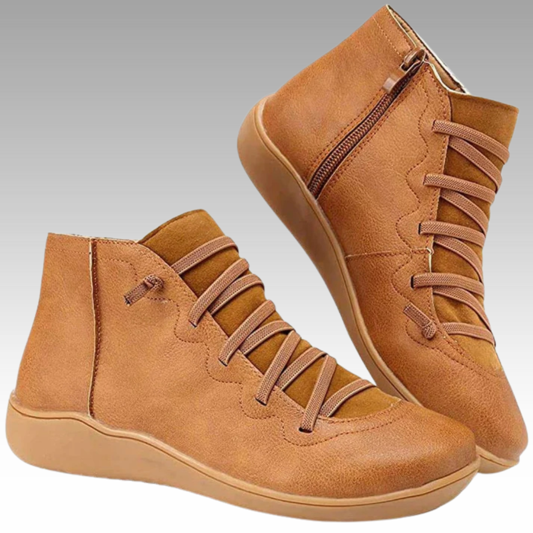 Nina – Trendige Orthopädische Ankle Boots im Vintage-Stil