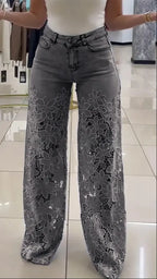 Leni - Moderne Jeans mit Spitzenaufnähern