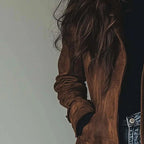 Faelina – Langer Mantel aus veganem Lederimitat