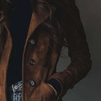 Faelina – Langer Mantel aus veganem Lederimitat