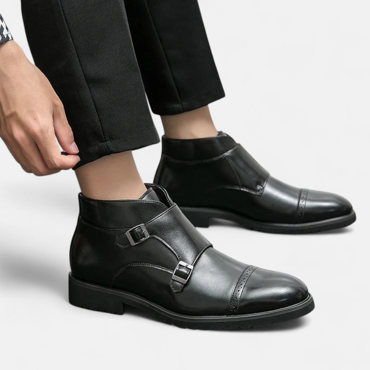 Patrizio | Herren Monk Strap Stiefeletten aus Premium-Ecopelle