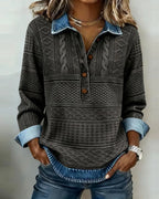 Sofia | Moderner Pullover mit halben Knöpfen