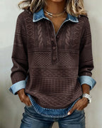 Sofia | Moderner Pullover mit halben Knöpfen